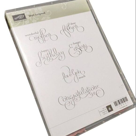 Stampin Up WELL‎ SCRIPTED Stamps Mother Father Easter Congratulations Birthday - Picture 1 of 2